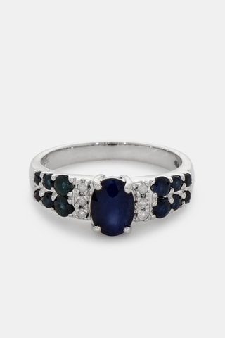 Anillo Sapphire Bliss - Oro blanco, zafiros y diamantes