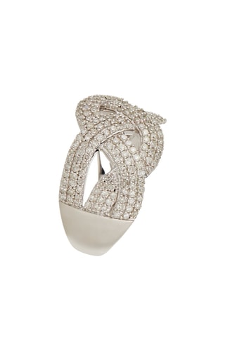 Anillo Tresse Sublime - Oro blanco y diamantes