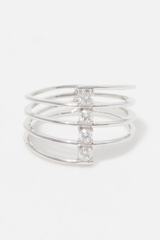 Anillo Corset - 
Oro blanco y diamantes