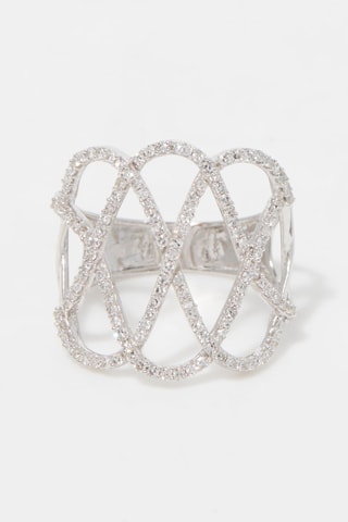 Anillo Croisés Aériens - Oro blanco y diamantes