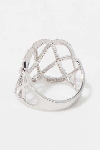 Anillo Croisés Aériens - Oro blanco y diamantes