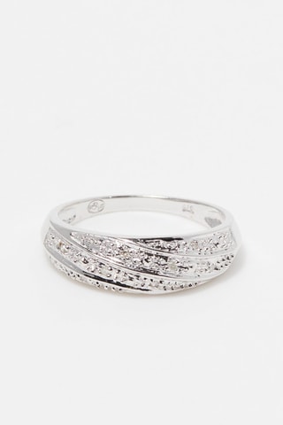 Anillo Vague - 
Oro blanco y diamantes