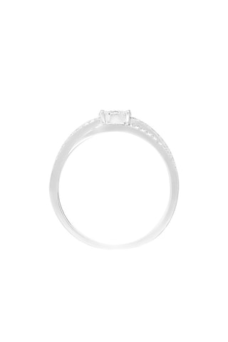 Anillo Croisée des chemins - Oro blanco y diamantes