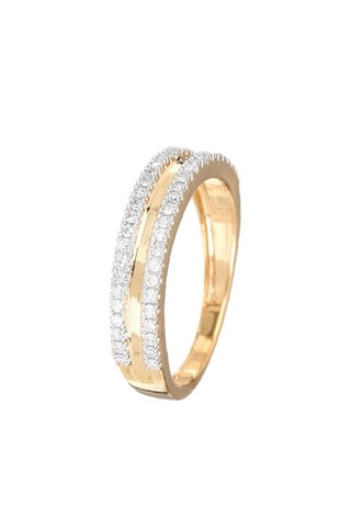 Anillo Doble - 
Oro amarillo y diamantes