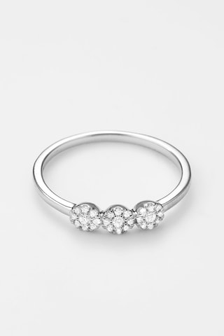 Anillo Illania - Oro blanco y diamantes