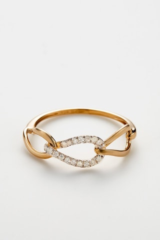 Anillo Triple boucles - Oro amarillo y diamantes