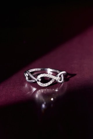 Anillo Triple boucles - Oro blanco y diamantes