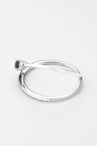 Anillo Syrna - Oro blanco, diamantes y zafiro