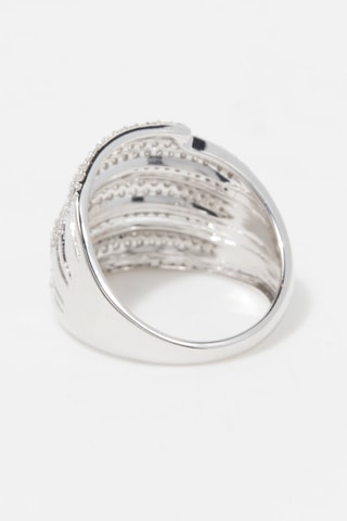 Anillo Triple pavage - Oro blanco y diamantes