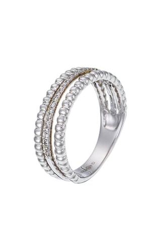 Anillo Trois liens - 
Oro blanco y diamantes