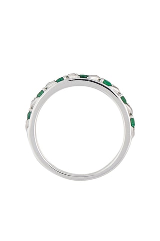 Anillo Green Forest - Oro blanco y esmeraldas