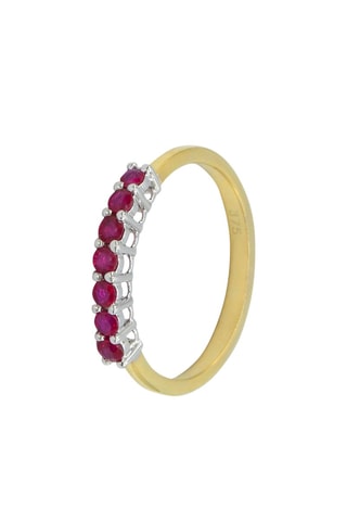 Anillo Abygail - Oro amarillo, diamantes y rubí