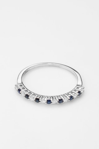 Anillo Nyla - Oro blanco, diamantes y zafiros