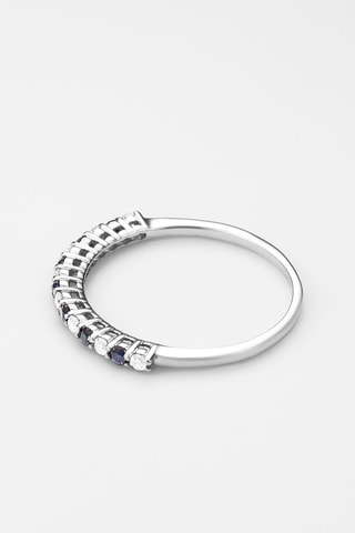 Anillo Nyla - Oro blanco, diamantes y zafiros