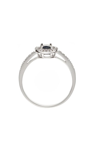 Anillo Rond de Saphir  -  Oro blanco, diamantes y zafiro