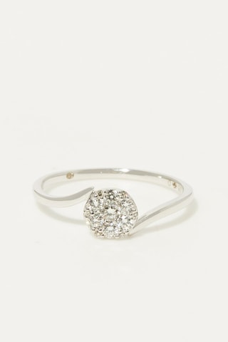 Anillo Solitaire Dot - Oro blanco y diamantes