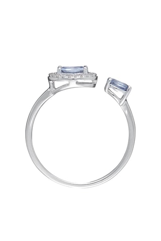 Anillo Eclats de Bleu - Oro blanco, diamantes de 0,04/18 quilates y zafiros de 0,05/2 quilates