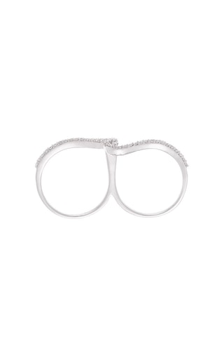 Anillo Double Jeu - Oro blanco y diamantes