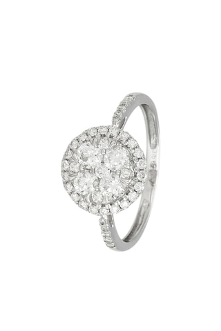 Bague Pompadour - Or blanc et diamants