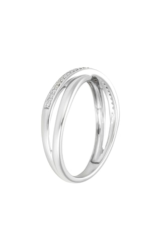 Bague Cross - Or blanc et diamants