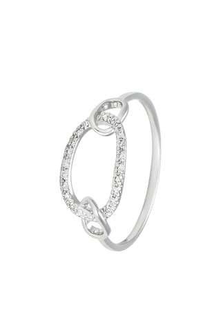Anillo Grande boucle - Oro blanco y diamantes
