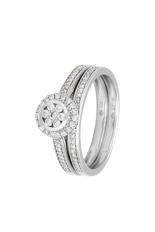 Anillo dúo Amour Eternel - Oro blanco y diamantes