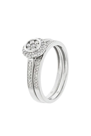 Anillo dúo Amour Eternel - Oro blanco y diamantes