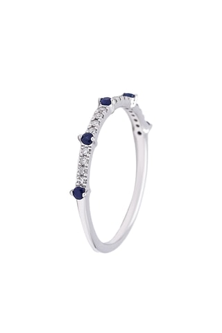 Anillo Madi - Oro blanco, diamantes y zafiros