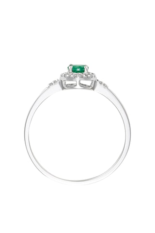 Anillo Rond d'Emeraude - Oro blanco, diamantes y esmeralda