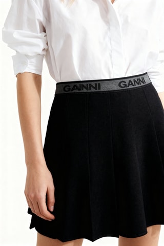 Plissérok met Hoge Taille- zwart