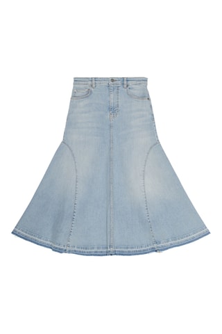 Biologisch Katoenen Midirok Hoge Taille - Blauw