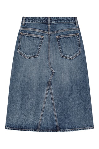 Biologisch Katoenen Midispijkerrok Hoge Taille - Blauw