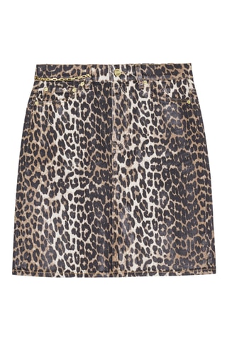 Rechte Biologisch Katoenen Spijkerrok - Beige en Zwart