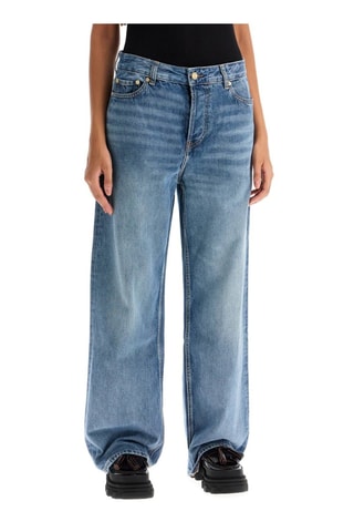 Biologisch Katoenen Jeans Hoge Taille - Blauw