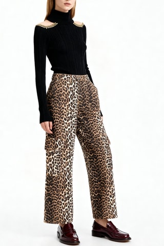 Biologisch Katoenen Jeans Hoge Taille - Beige