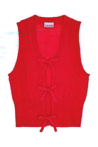 Mouwloze Mohair en Merinoswollen Vest - Rood