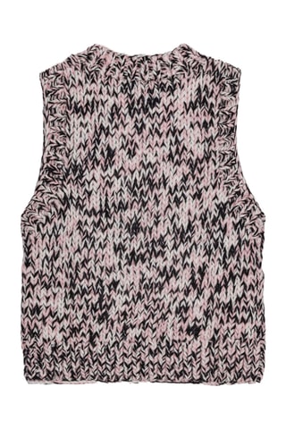 Mouwloze Wollen Trui - Poederroze en Zwart