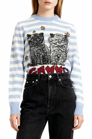 Wollen Trui - Hemelsblauw en Wit