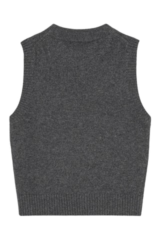 Mouwloze Wollen Trui - Donkergrijs