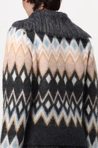 Alpacawollen en Wollen Vest - Zwart en Poederroze