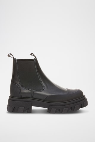 Kalfsleren Chelsea Boots - Zwart