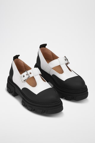 Leren Platform Saloméschoenen - Wit