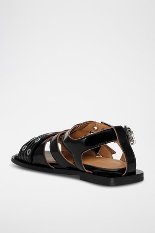 Gelakte Sandalen - Zwart