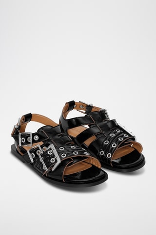 Gelakte Sandalen - Zwart