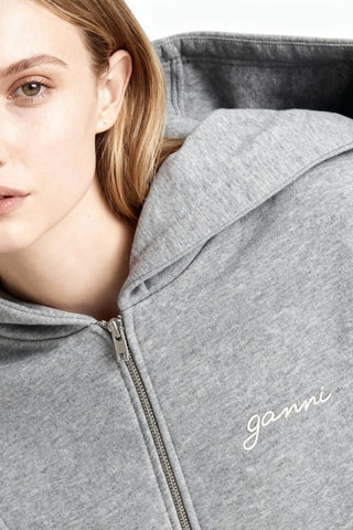 Biologisch Katoenen Sweater met Capuchon - Gemêleerd Lichtgrijs