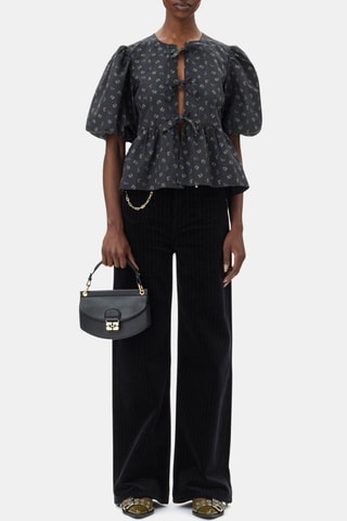 Biologisch Katoenen Blouse - Donkergrijs en Groen