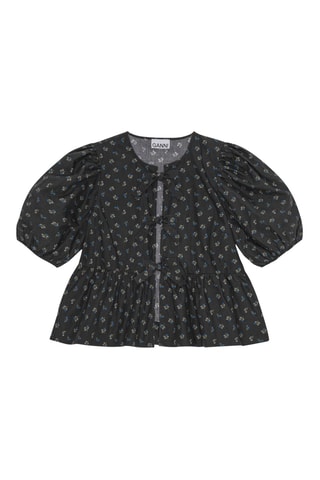 Biologisch Katoenen Blouse - Donkergrijs en Groen