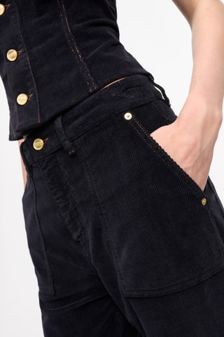 Velours en Biologisch Katoenen Cargobroek - Donkerblauw