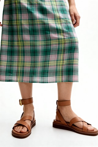 Biologisch Katoenen Midi-jurk - Groen