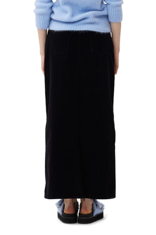 Lange Velours en Biologisch Katoenen Rok - Zwart